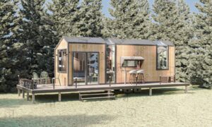 Elbarsco Tiny House firmasının ürettiği tepe camlı 8 metre tiny house
